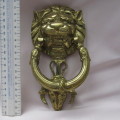Big Vintage Brass Door Knocker 22 cm Lion and a Ram