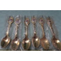 Set of 6 Eetrite 24 Carat Gold Plate Tea Spoons in Excellent Condition