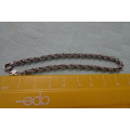 Beautiful 925 Silver Bracelet Double Link with Heart Clasp  - 4.3 grams