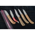 Lot of 5 Interesting Pocket Knives In Stunning Knife Bag in Excellent Condition