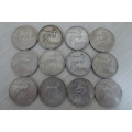 12  X 1967 Silver Republic of South Africa One Rand Coins (BID PER COIN)