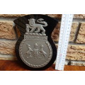 Stunning South Africain Navy Ships Plaque - S.V.D Bloemfontein - Pewter and Glass mounted on Wood