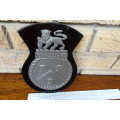 Stunning South Africain Navy Ships Plaque - Durban - Pewter and Glass mounted on Wood