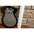 Stunning South Africain Navy Ships Plaque - Good Hope - Pewter and Glass mounted on Wood