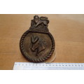 Very Heavy Brass South African Navy Plaque -  INKONKONI