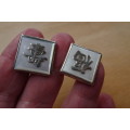 Rare Stunning 1950's to 1960's Hong Kong Sterling Silver and Mother of Pearl Cufflinks