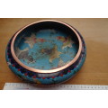 Stunning Chinese Cloisonne Bowl with Gold Fish Motives 24 x 24cm