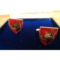 Lovely Set of Boxed Dog Centre 12 South African Infantry Battalion (12 SAI) Cufflinks