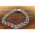 Stunning Elco Sterling Silver (925) Double Rolo Link Bracelet 15,5 g in Excellent Condition.