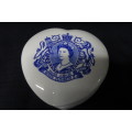 Lovely Vintage Queen Elizabeth Heart-Shaped Trinket Box Made by Weatherby England.