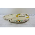 Lovely Vintage Art Deco Burleigh Ware `Fragrance` Pattern Three Section Dish With Handle