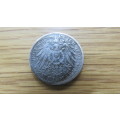Deutsches Reich Silver 1902-F 2 Mark Coin 10.9g