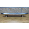 Gorgeous Footed Long Narrow Oval Aluminium Entree/Nut Bowl 40 x 11cm H: 6cm