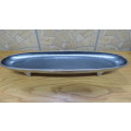 Gorgeous Footed Long Narrow Oval Aluminium Entree/Nut Bowl 40 x 11cm H: 6cm