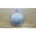 Unusual Union of South Africa 1960 Silver Five Shillings Coin Pendant 31.5g