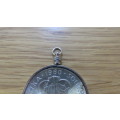 Unusual Union of South Africa 1960 Silver Five Shillings Coin Pendant 31.5g