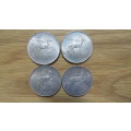 Four Republic of South Africa 1966 Silver One Rand Coins 15g Each BIDDING PER COIN