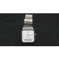 Awesome Casio Three Hand Analogue Digital Men`s Watch Stainless Steel Strap Working Order SOLD AS IS