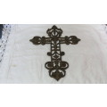 Beautiful Vintage Cast Iron Cross 51 x 33 cm