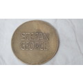 Large Vintage Commemorative Bronze Medal of German Lyric Poet Stefan George (1865-1933) D: 9,5cm