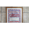 Vintage `Boswell`s Great Railroad Circus` Framed Advertising Poster COURIER ONLY 109,5 x 47,5 cm