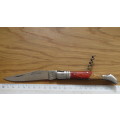 Superb Vintage `Laguiole` 440 Folding Knife With Corkscrew Two Tone Wood Handle L: 22 cm