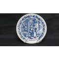 Wonderful Vintage Blauw Delfts Royal Distel Handpainted `De Pharmaceut` Small Plate D: 16 cm