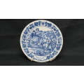 Fantastic Vintage Blauw Delfts Royal Distel Handpainted `Wijnoogst` Small Plate D: 16 cm