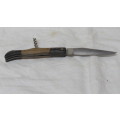 Fantastic Vintage `Laguiole` Folding Knife With Two Tone Wood Handle and Corkscrew L: 22 cm