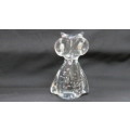 Lovely Vintage Clear Glass Owl Paperweight Control Bubbles Large Eyes H: 11 cm