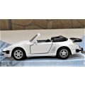 Boxed Maisto `Fresh Metal` Power Racer Porsche 911 Turbo `Flat Nose` Cabriolet Pull Back Action 1:36