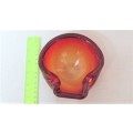 Exquisite Collectible Vintage Murano Red Glass Ashtray 123 x 55 mm