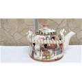 Fantastic Vintage Ceramic `China Town` Teapot With Steel Filter H: 125 mm