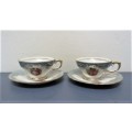 Two Wonderful Vintage Terschenreuth Bavaria Demitasse Porcelain Duos Details in Description.