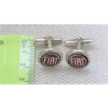 Stunning Vintage Pair of Sterling Silver And Enamel Fiat Cufflinks (12.4 g)