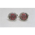 Stunning Vintage Pair of Sterling Silver And Enamel Fiat Cufflinks (12.4 g)