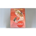 Vintage `Have A Coke` Coca-Cola Pressed Tin Sign With Temperature Gauge 1940s Lady 30 x 40 cm