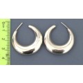 Pair of Stunning Vintage Sterling 925 Silver Puffy Hoop Earrings No Butterflies D: 31 mm (8.4 g)