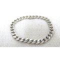 Fabulous Vintage Sterling Silver 925 Unisex 7mm Flat Curb Chain Bracelet L: 100 mm (24.3 g)