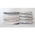 Four Beautiful Hallmarked Sheffield Viner`s Ltd (Emile Viner) 1951-52 Silver Handled Knives (105 g)