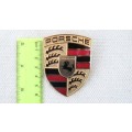 Superb Boxed Vintage Porsche Hood Metal/Enamel Decal Badge Made By Deumer, Germany 69 x 50 mm