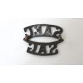 WWII South African Defence Force Engineer Corps Shoulder Title Loops Intact 35 x 28 mm