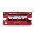 Vintage Lesney Die Cast `London Transport News Of The World` Tramcar #3 No Box 1:130 SOLD AS IS