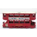 Vintage Lesney Die Cast `London Transport News Of The World` Tramcar #3 No Box 1:130 SOLD AS IS