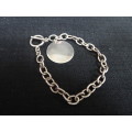 Stunning Silver Personalized Bracelet With Disc Charm (14.8 Gram) Clearly Marked 925