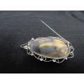 Gorgeous Silver And Tiger`s Eye Brooch or Pendant Combination (20.9 Grams)