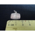 Lovely Silver Rum Barrel Charm Clearly Marked Silver (3 gram)
