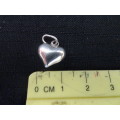 Lovely Silver Hallow Puffed Heart Charm Or Pendant Marked Silver (1.2 gram)