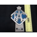 RAC Royal Automobile Club Car Grille Badge With King Crown And Blue Backplate (H - 13.5cm/B - 8.5cm)