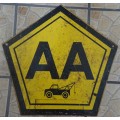 Vintage Enamel Dubble Sided (AA) Automobile Assosiasion Tow In Sign